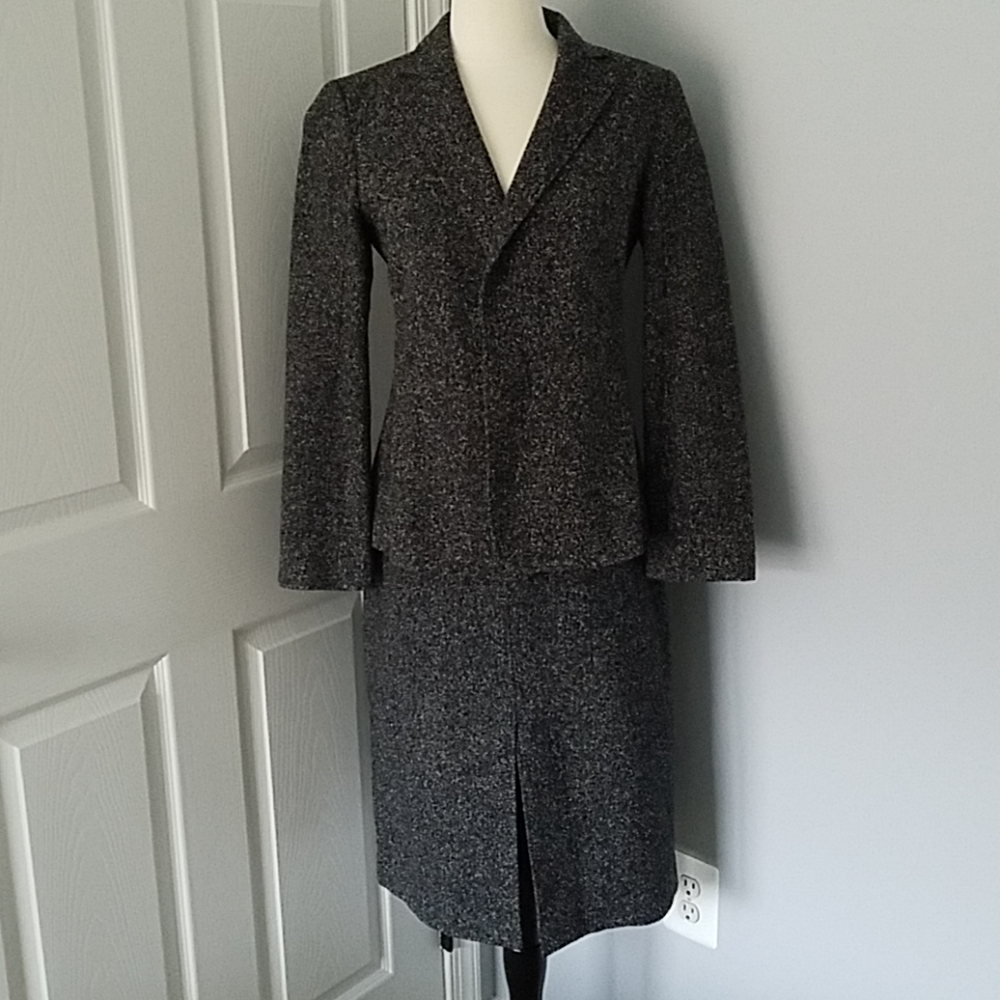Lida Baday 3 Piece Black Gray Wool Suit Set